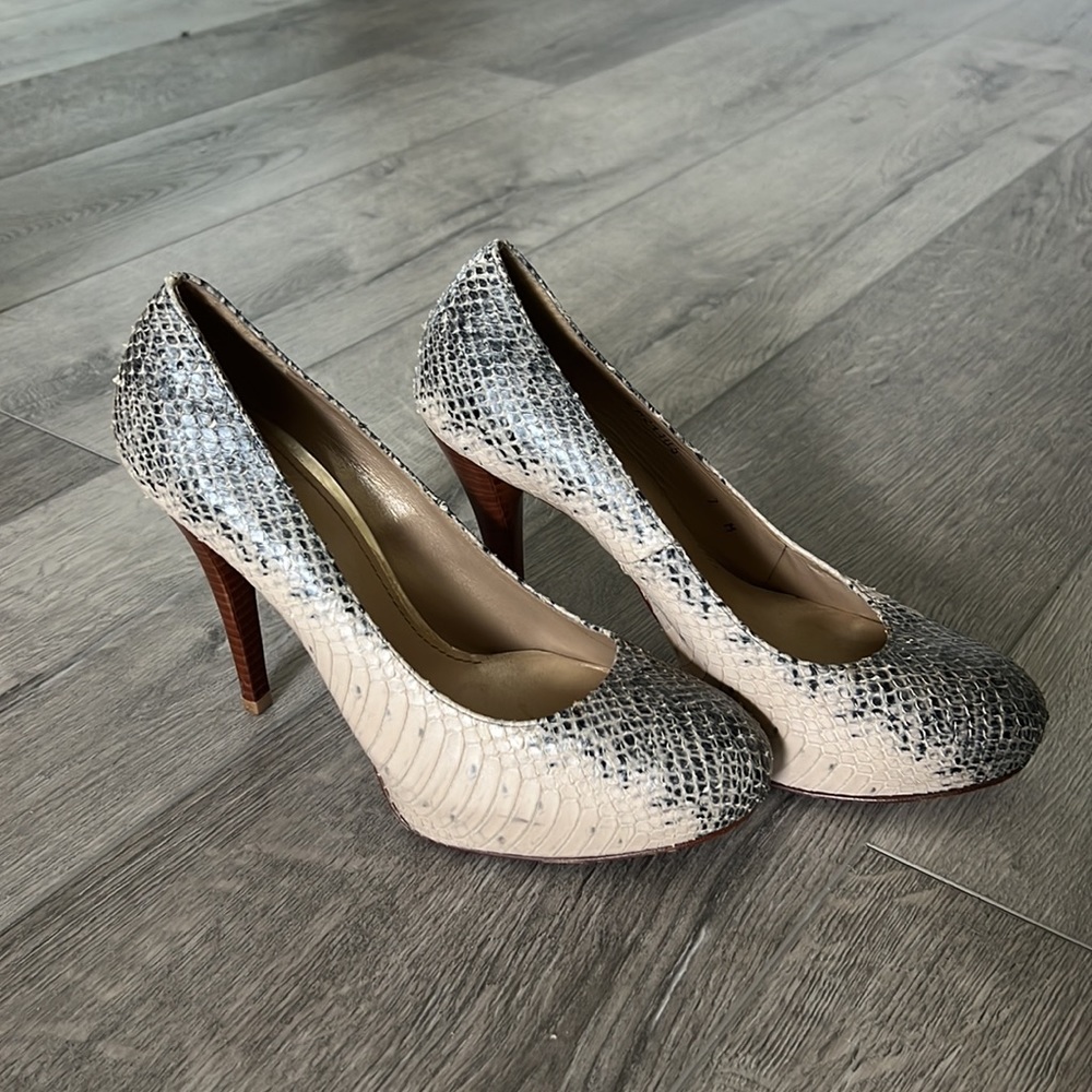 Stuart Weitzman Snake Skin Pattern High Heels - image 4